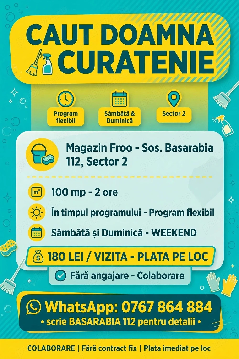 Cautam doamnă la curățenie 