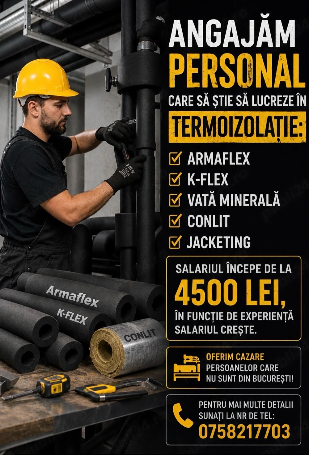 Angajam personal pentru lucrari in termoizolatii 