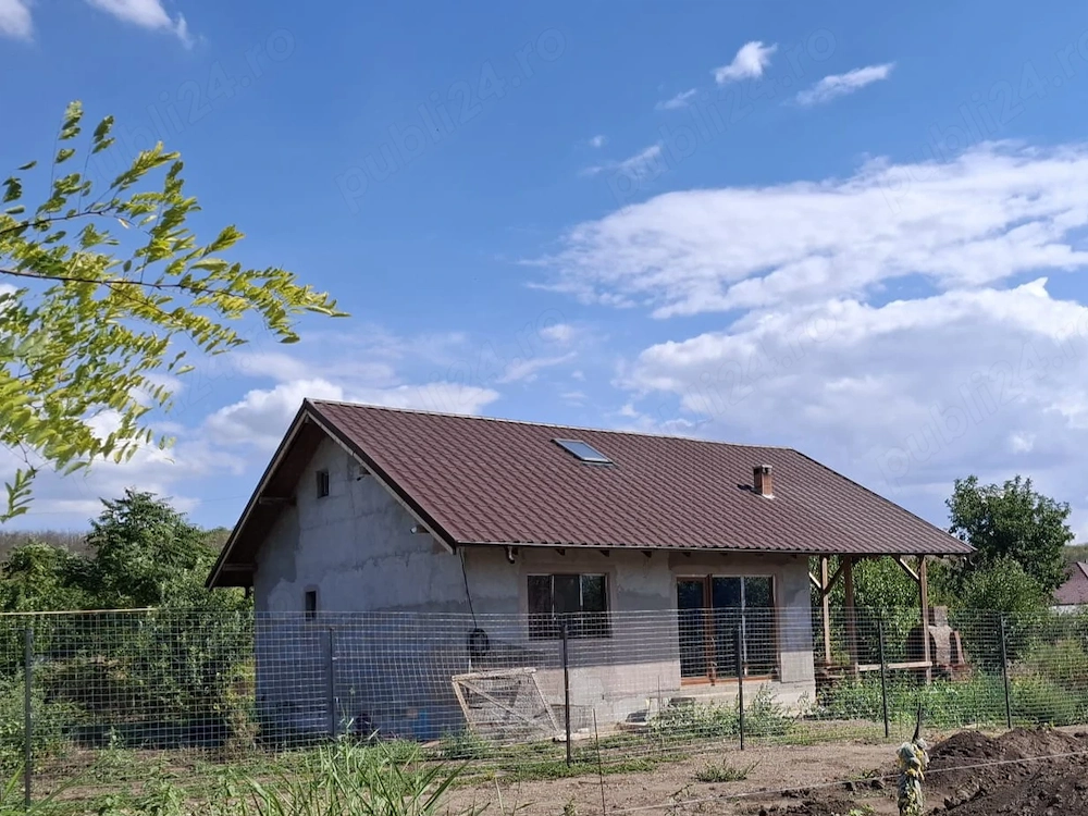 Casă nouă pe structură de lemn + teren 1200 mp   Schela, Galați