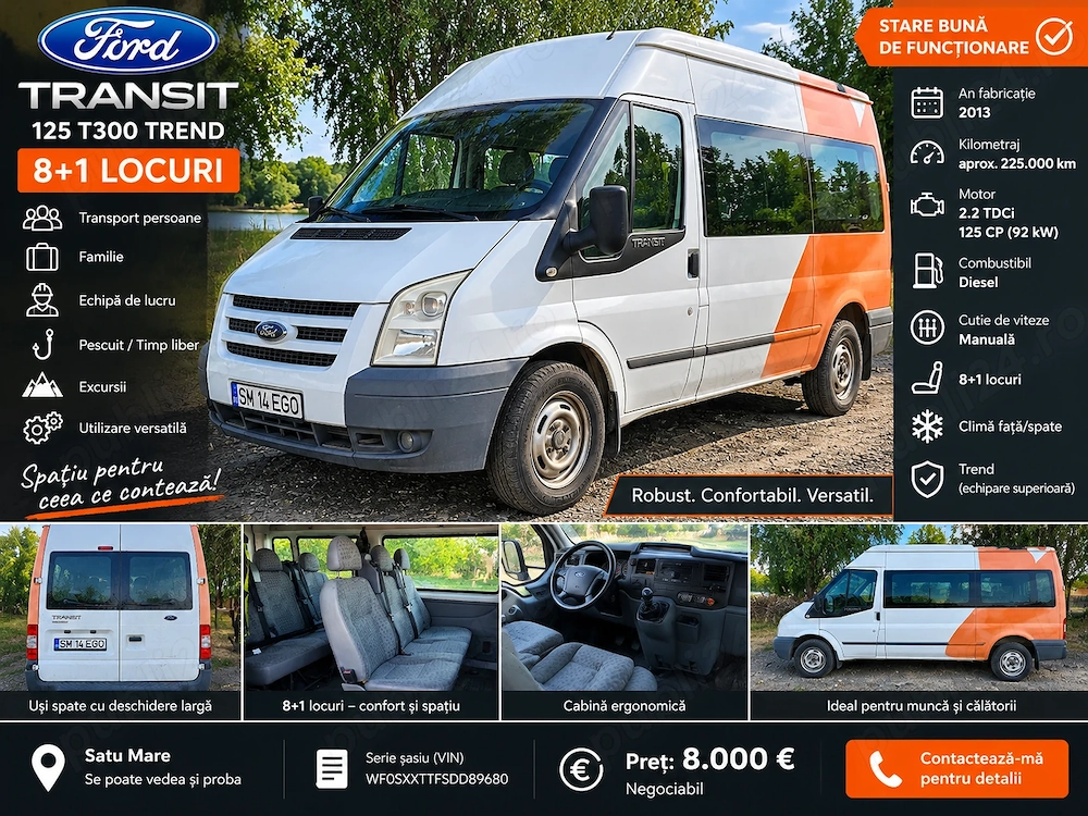Ford Transit 8+1 locuri 125 T300 Trend   2013   2.2 TDCi