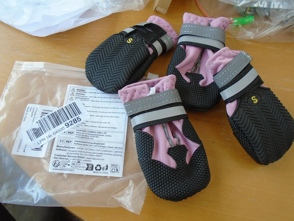 Set 4 Botișori   Pantofi Protecție Câini Mărimea S   Roz, Antiderapanți, Noi
