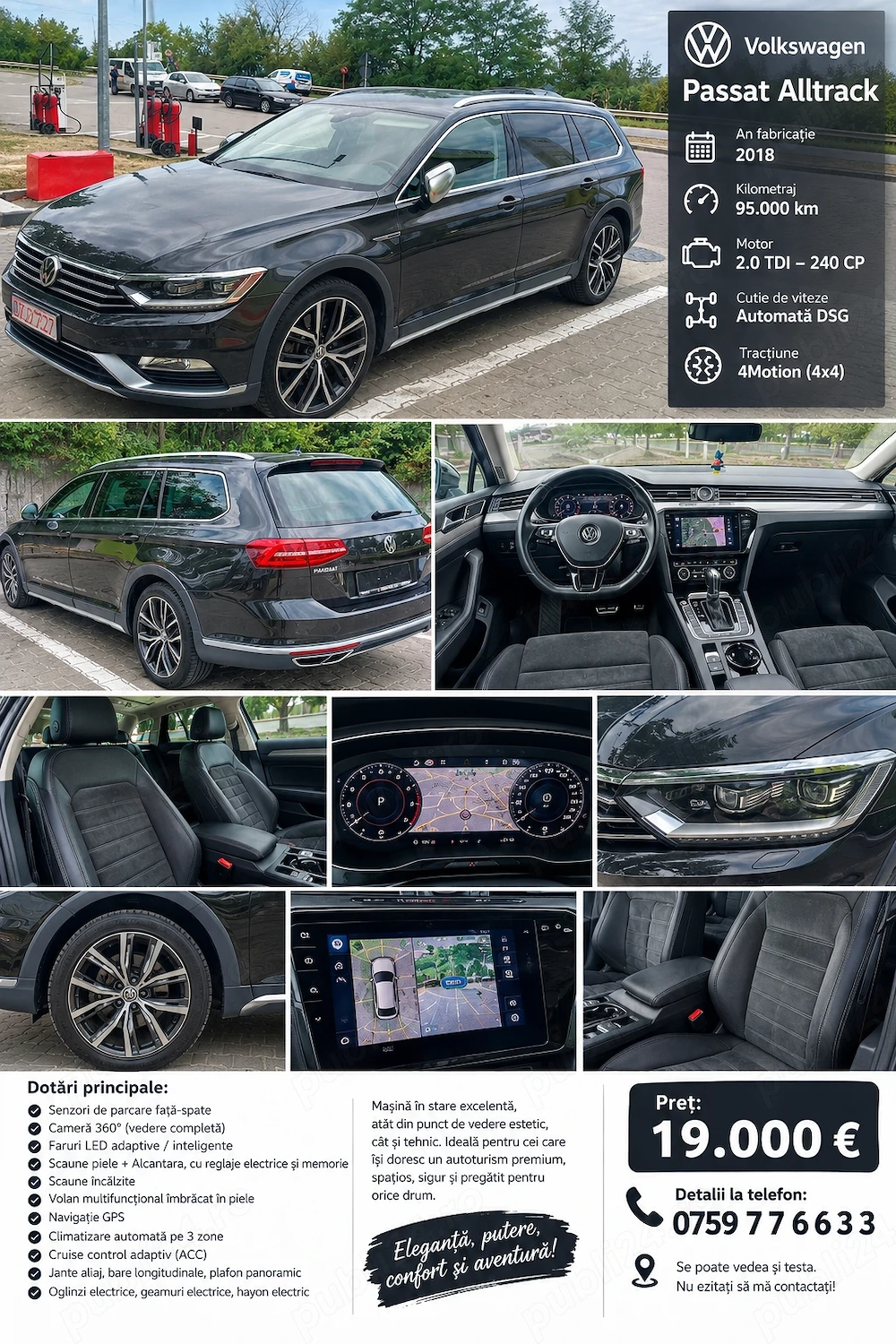 De vanzare vw passat alltrack, 2018, 96 000 km, 