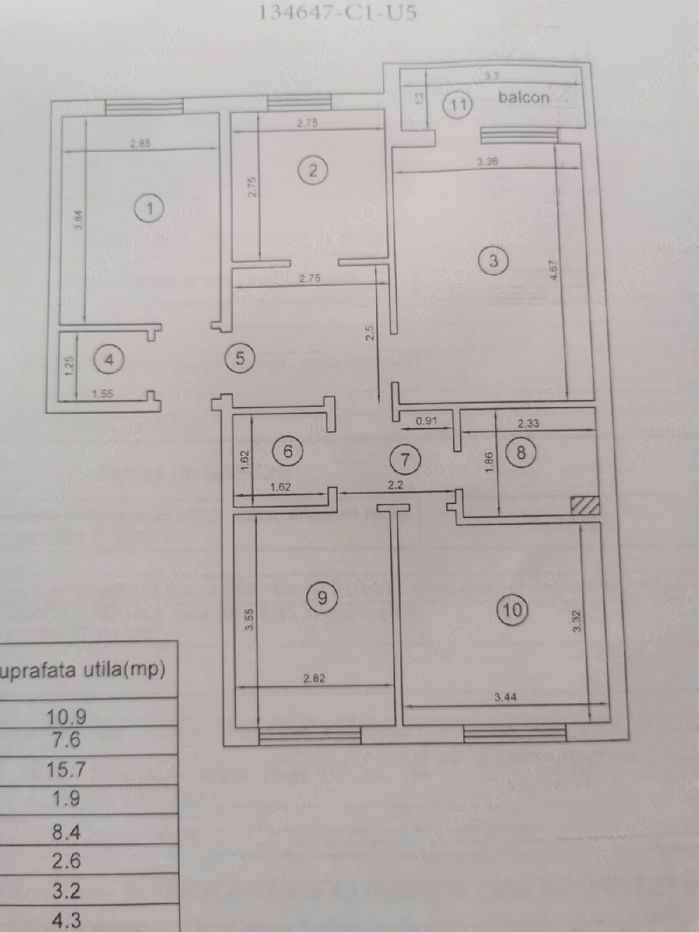 vand  apartament 4 camere