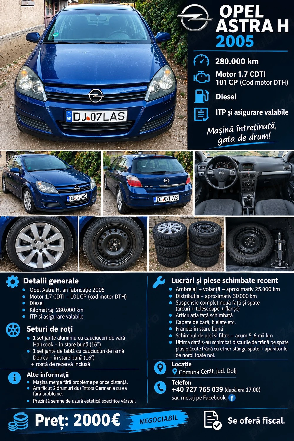 De vânzare Opel Astra H 1.7 cdti 2005