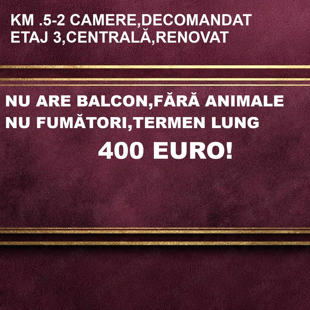 km 4-5-secția 4de poliție  -2 camere decomandat