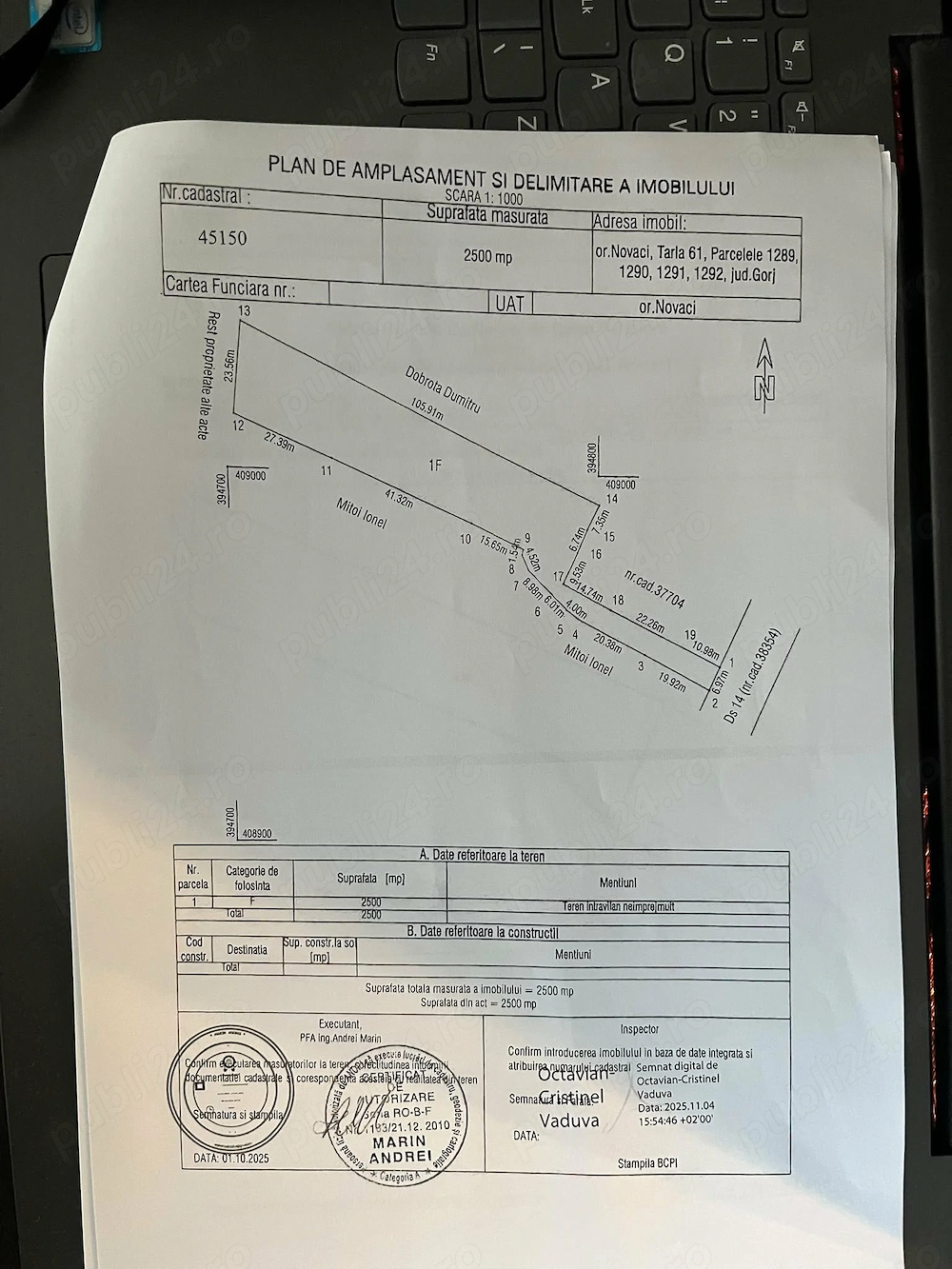 Vand teren intravilan 2500 mp