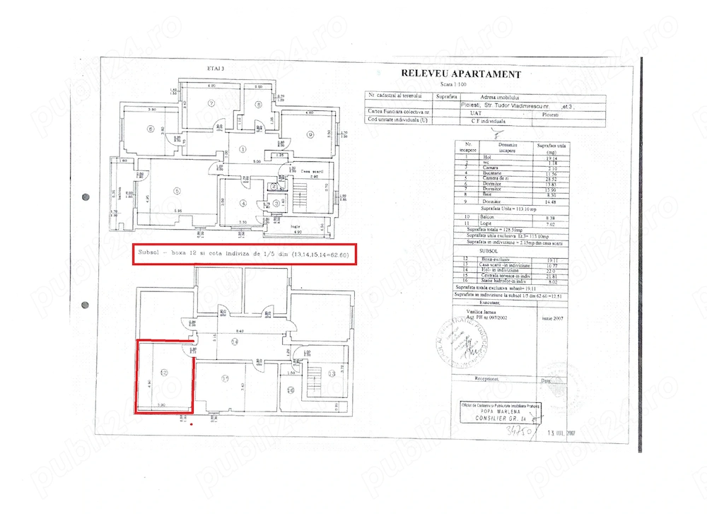 Apartament deosebit 4 camere - boxa - garaj etaj 3 din 4