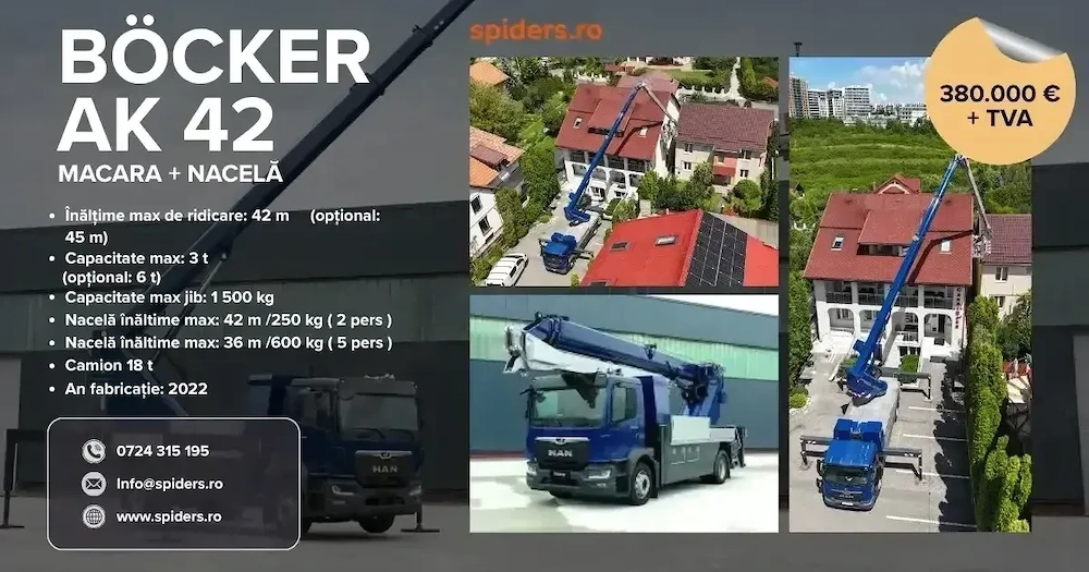 De vanzare macara + nacela pe camion