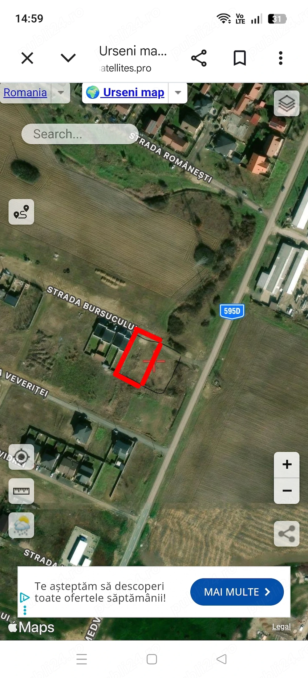 Proprietar -Teren de vânzare Mosnita-Urseni Vând  parcelă teren intravilan 714 mp