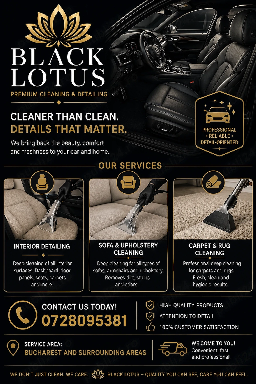  Black Lotus   Detailing Interior Auto & Curățare Profesională la Domiciliu | București și Împrejur