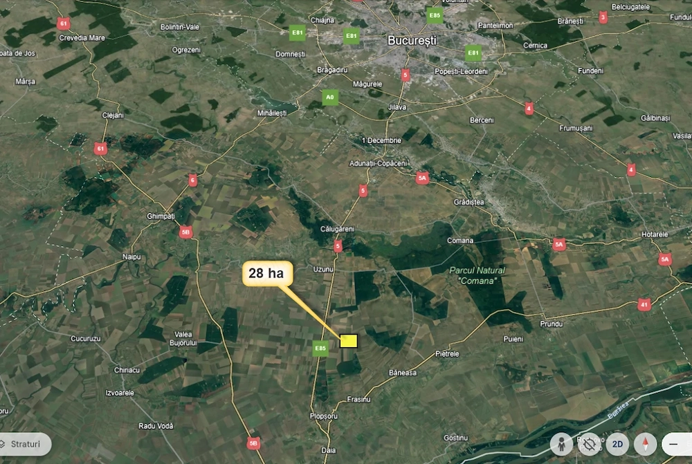 Teren agricol 28 hectare compact, jud Giurgiu -com. Băneasa