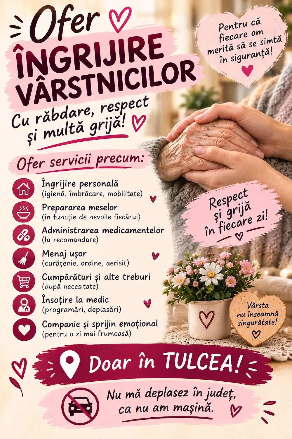 Ofer îngrijire vârstâncilor !