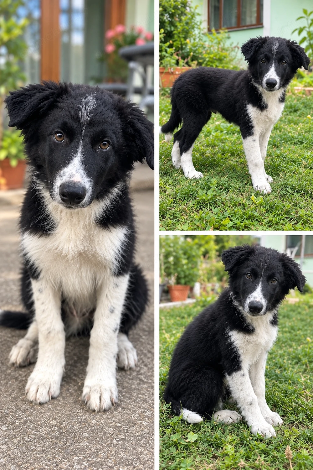 Vand pui Border Collie alb negru 
