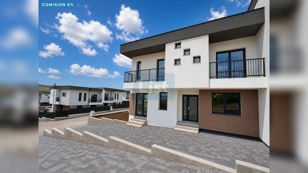 0% Comision ! Casă cuplată  de vânzare in cartier privat, zona Terra