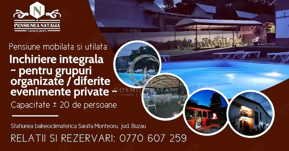 Pensiune inchiriere integrala pentru evenimente (aniversari/petreceri private)