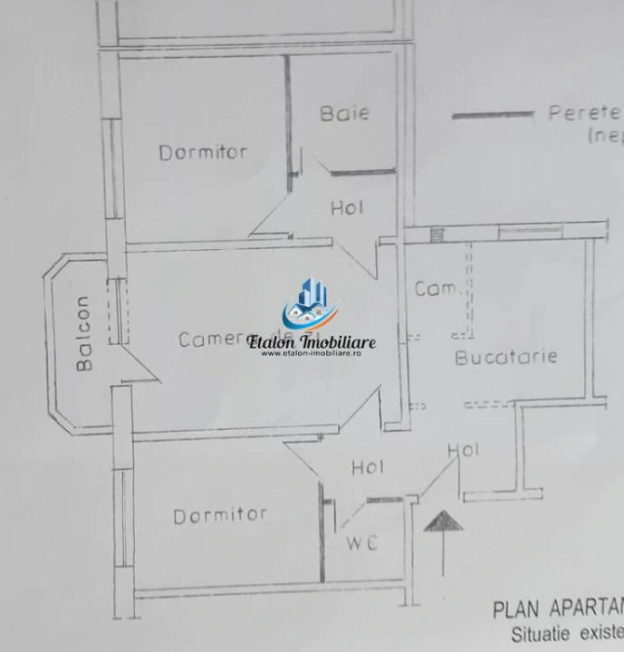 Apartament 3 camere semidecomandat, etaj 3/ LIFT/ Orion Darmanesti