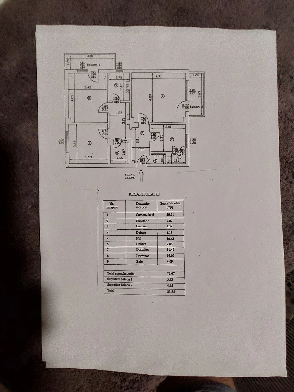 Vand Apartament 3 camere decomandat