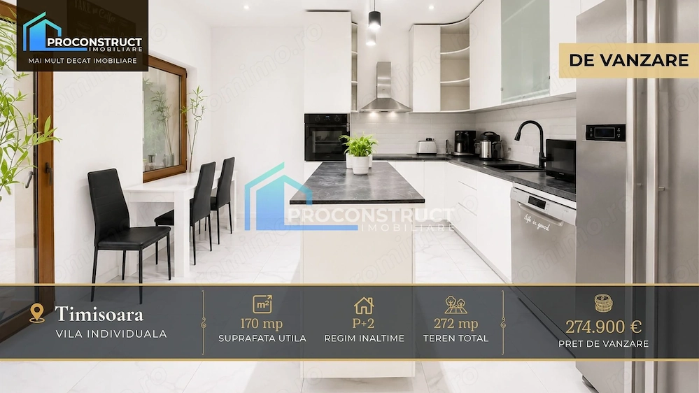 Vila spatioasa, moderna - 170 mp utili teren 426 mp — 274.900 €
