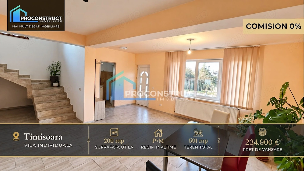 Vila Moderna | 6 Camere | Zona Ronat | Teren 591 | 234.900 EUR