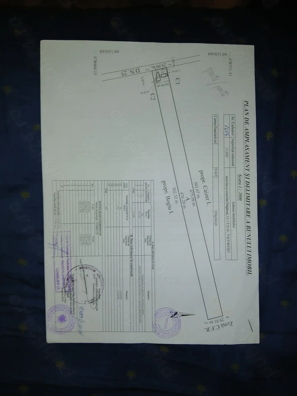 Teren de vanzare in comuna Draganesti, situat intre DN25 si calea ferata S=  9,9mx321m=3178 mp