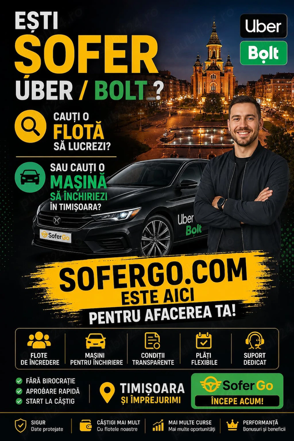 Angajam soferi Uber Bolt -Constanat