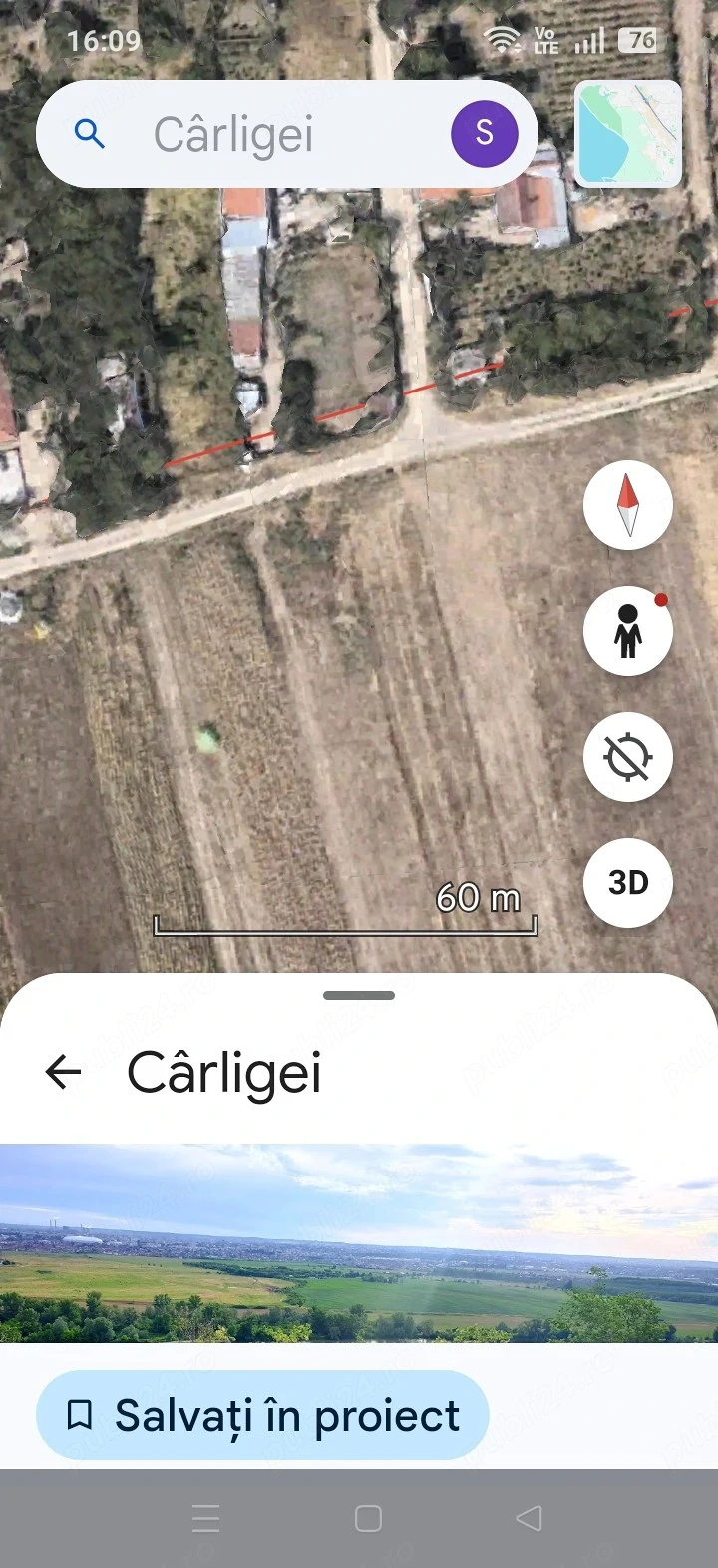 Ofer spre vânzare o parcelă de teren 