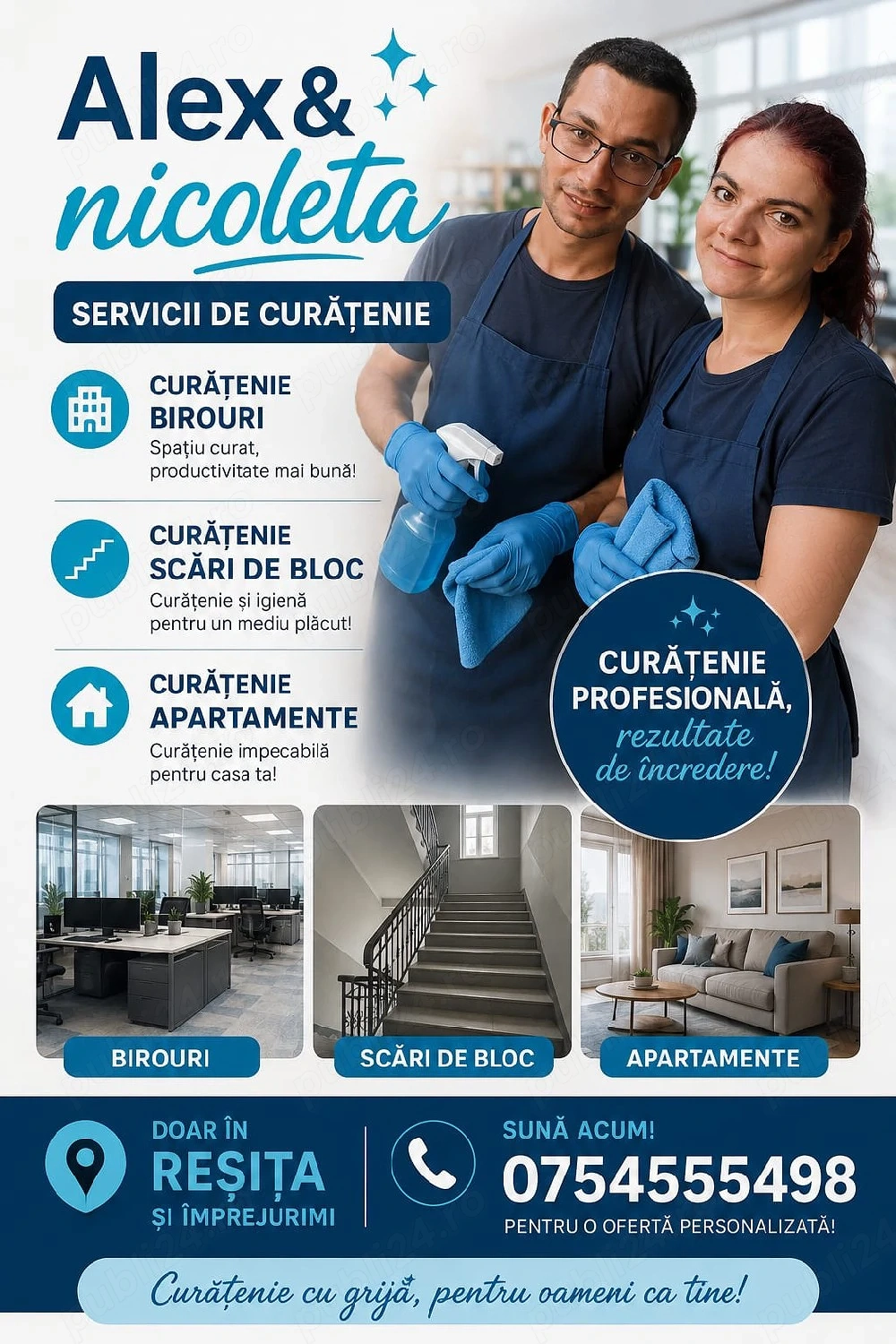Oferim servicii de curățenie complectă