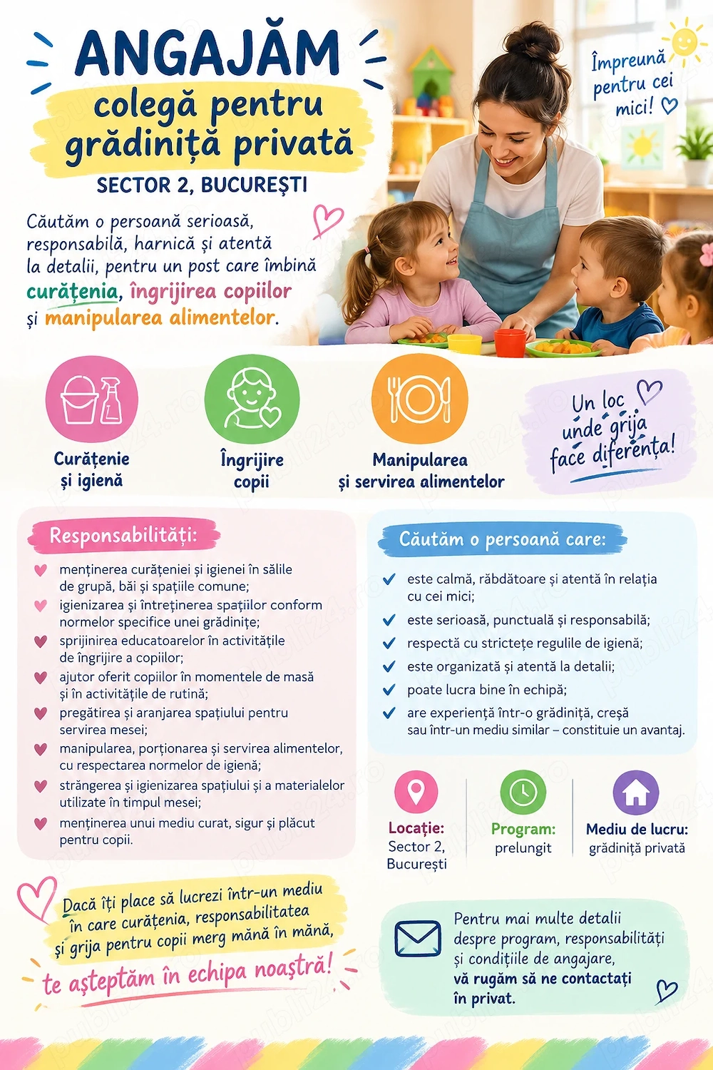 Angajăm femeie de serviciu
