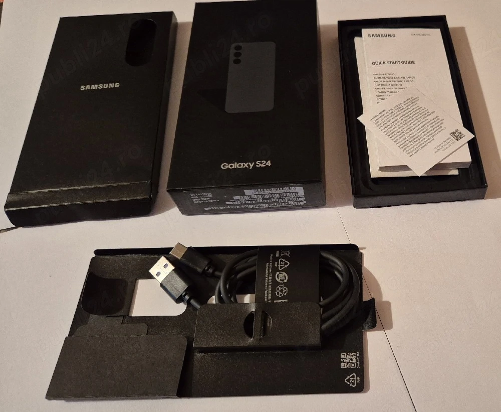 Cutia nouă originală telefon Samsung Galaxy S24 + cablu usb 