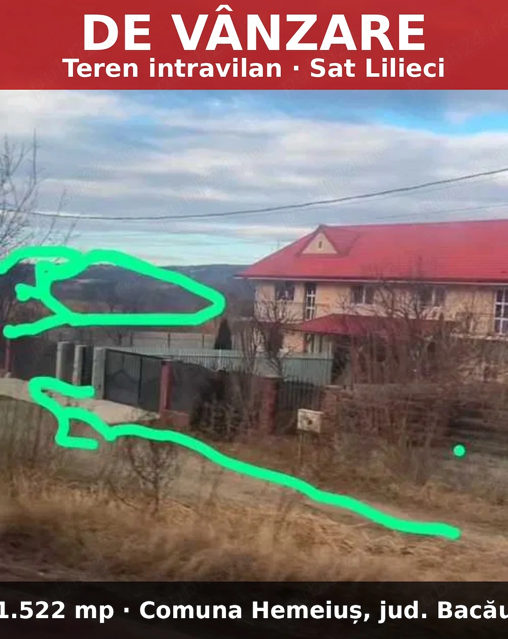 Vând teren Intravilan - Lilieci Hemeiusi Bacău 