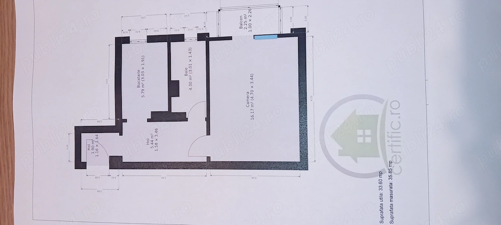 Apartament o camera Aradului