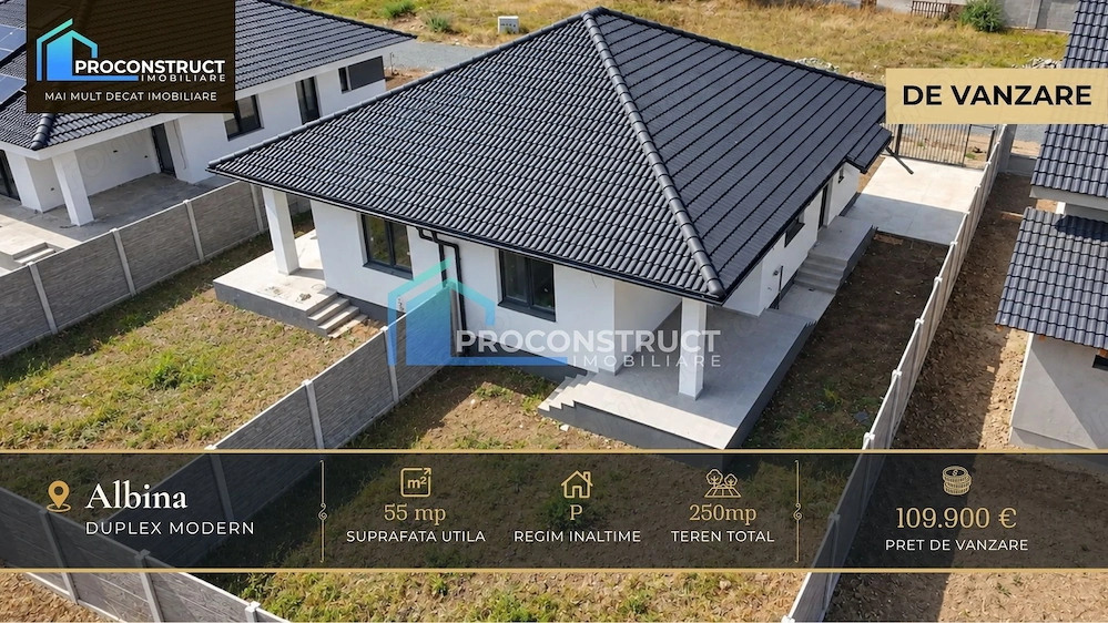 Duplex nou, 3 camere | Mosnita Noua – Albina | 60 mp utili | 109.900 E