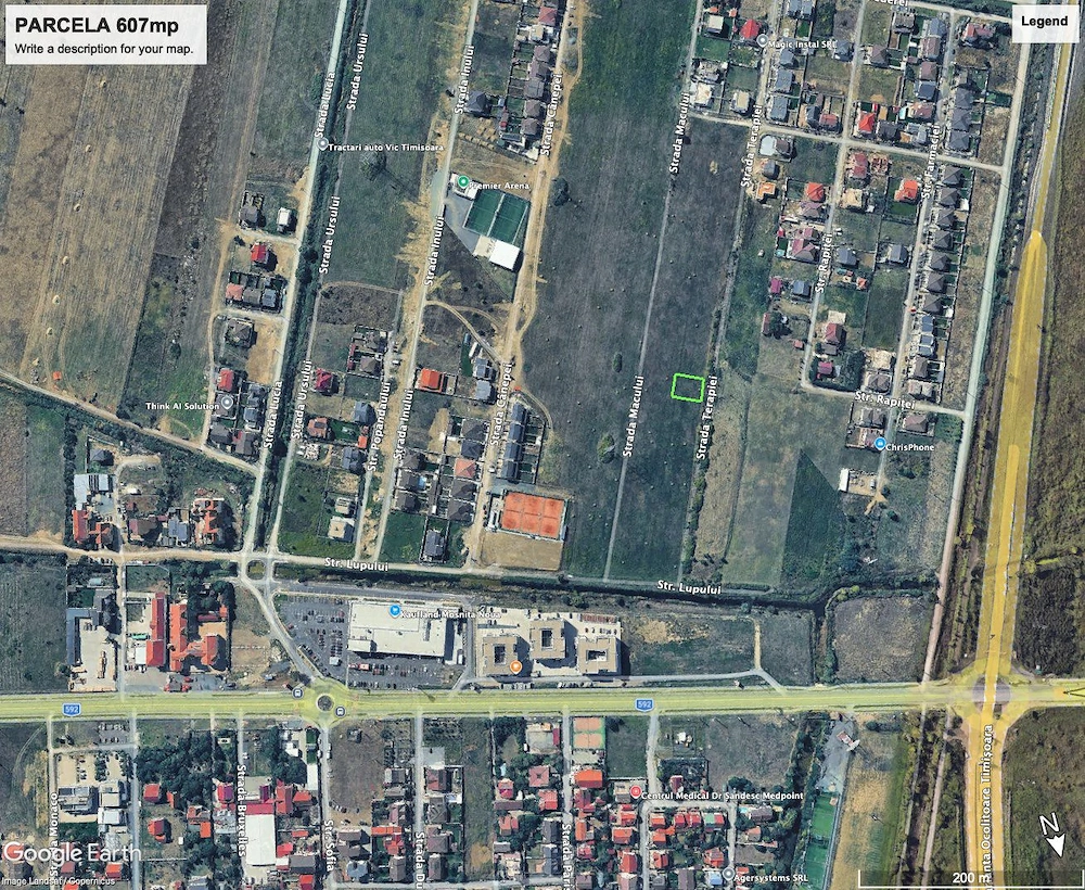 Parcela intravilan constructii 607mp la intrare in Mosnita Noua!