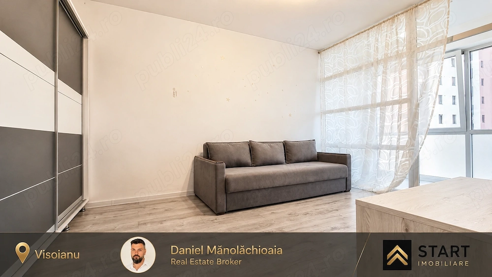 Apartament 1 Cameră Decomandat de închiriat   Cartier Visoianu, etaj 1