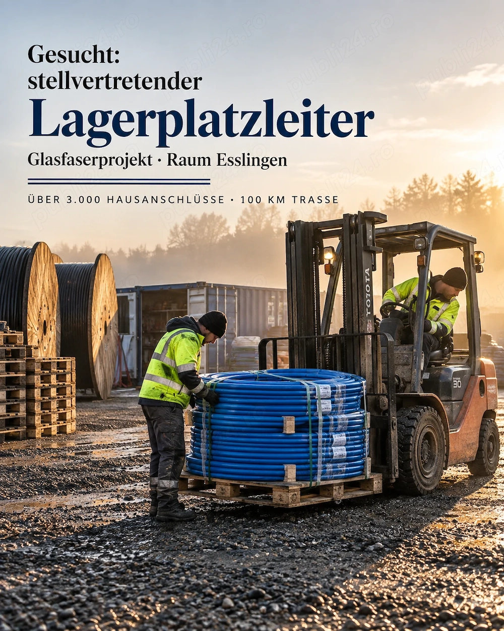 Adjunct administrator depozit   proiect fibră optică, zona Esslingen, Germania