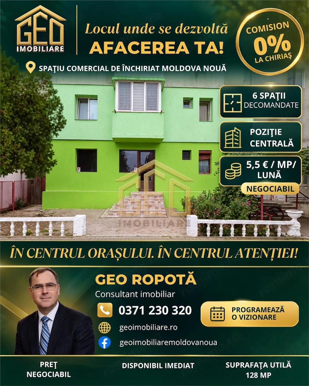 Spatiu comercial ultracentral in Moldova Noua
