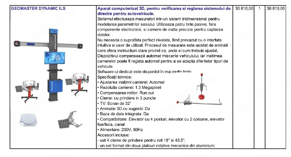 Geometrie 3D service auto vulcanizari