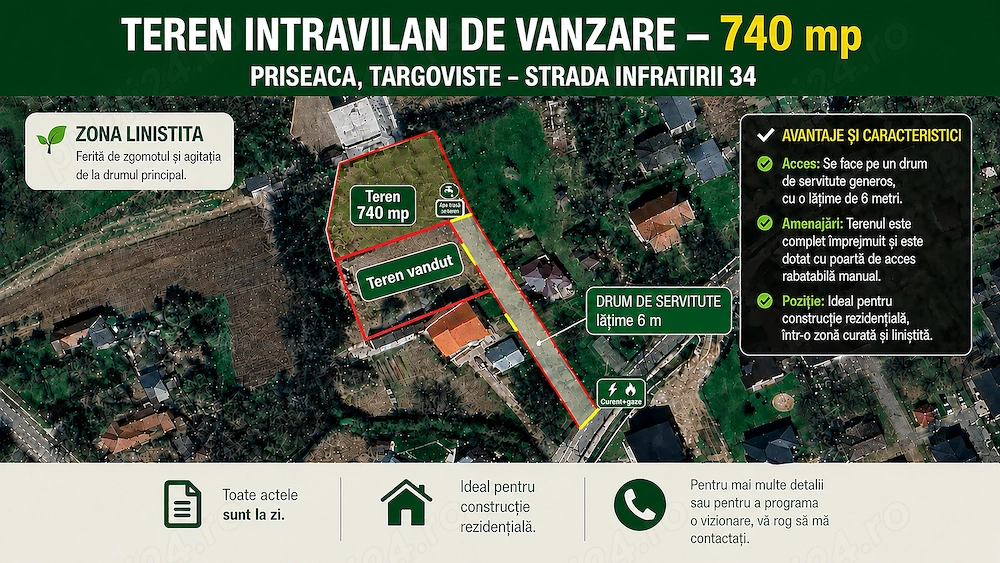 Teren intravilan 740m2 Cartier Priseaca, Targoviste