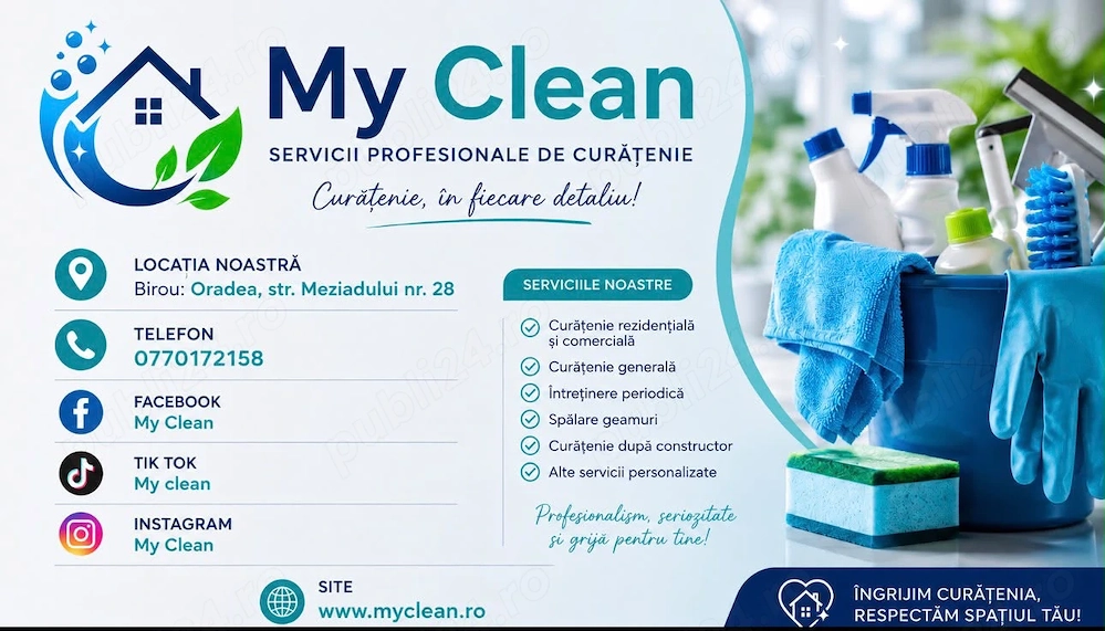 Angajăm operator curățenie cu permis auto categoria B