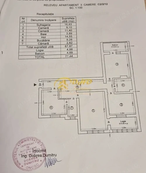 Apartament cu 3 camere, in zona Valea Lupului.
