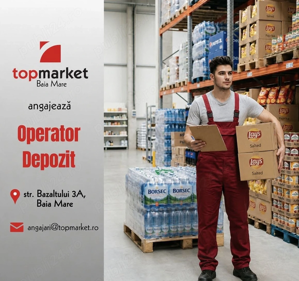 Angajăm Lucrător depozit la Top Market din Baia Mare  