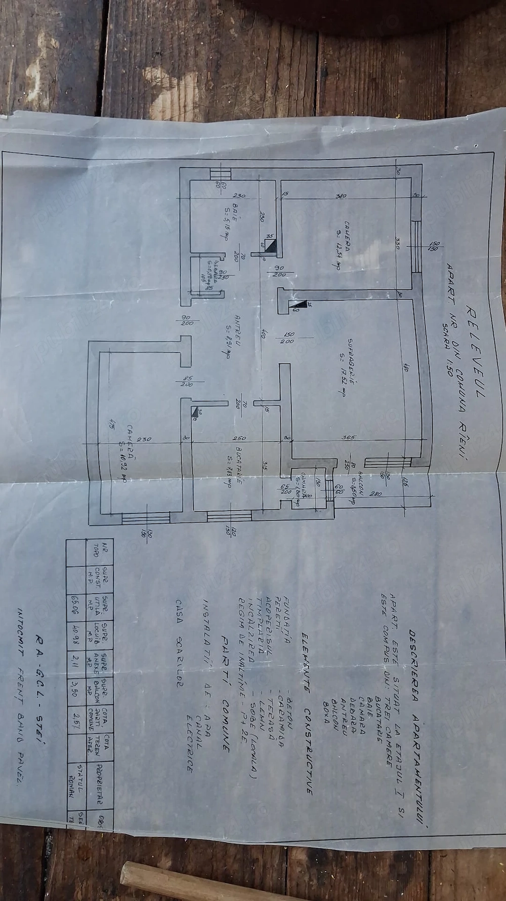 Vând apartament  cu 3 camere