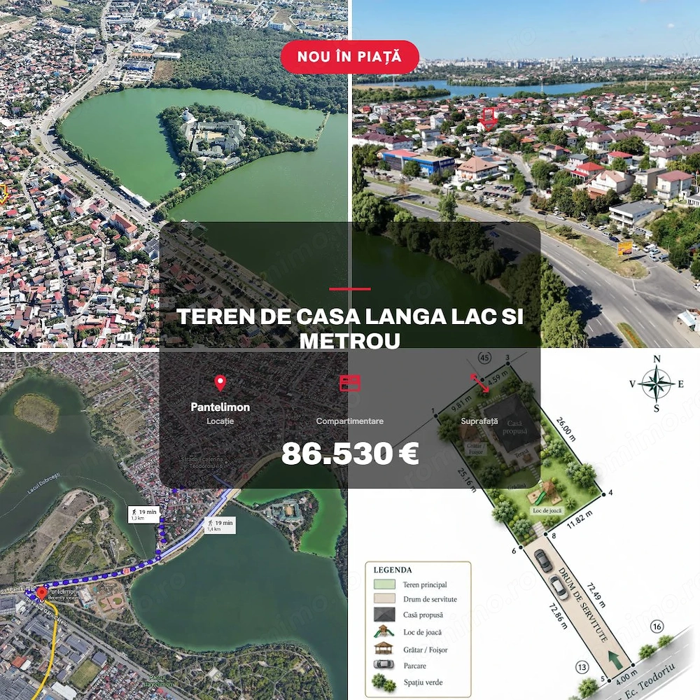 Teren de casa langa lac si metrou