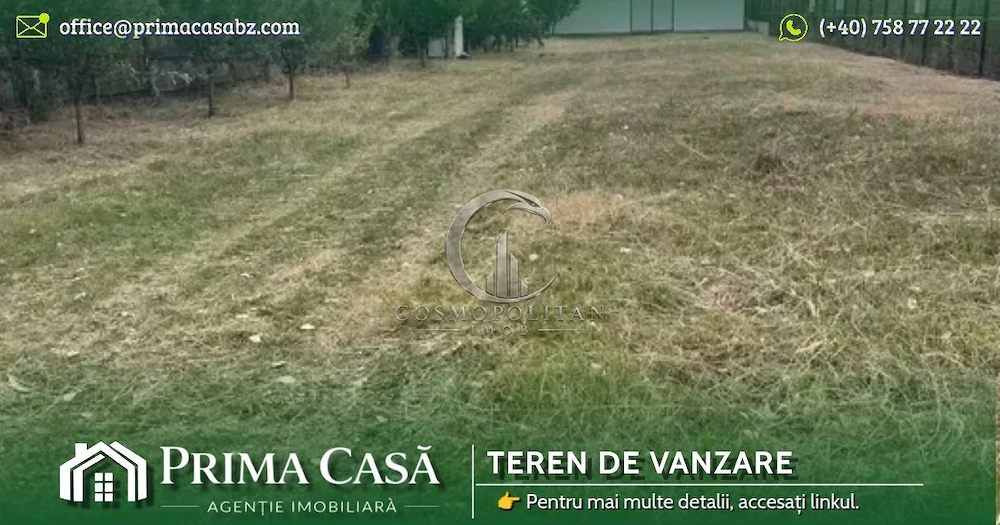 Teren intravilan in Vernesti/BZ ~ S=1850mp cu 17m deschidere la DN10 ~