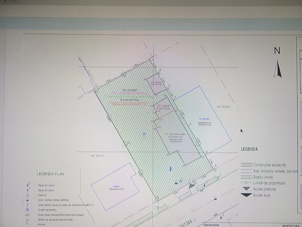Casă P, 2 spatii de depozitare , 450 mp teren , front stradal 15 ml