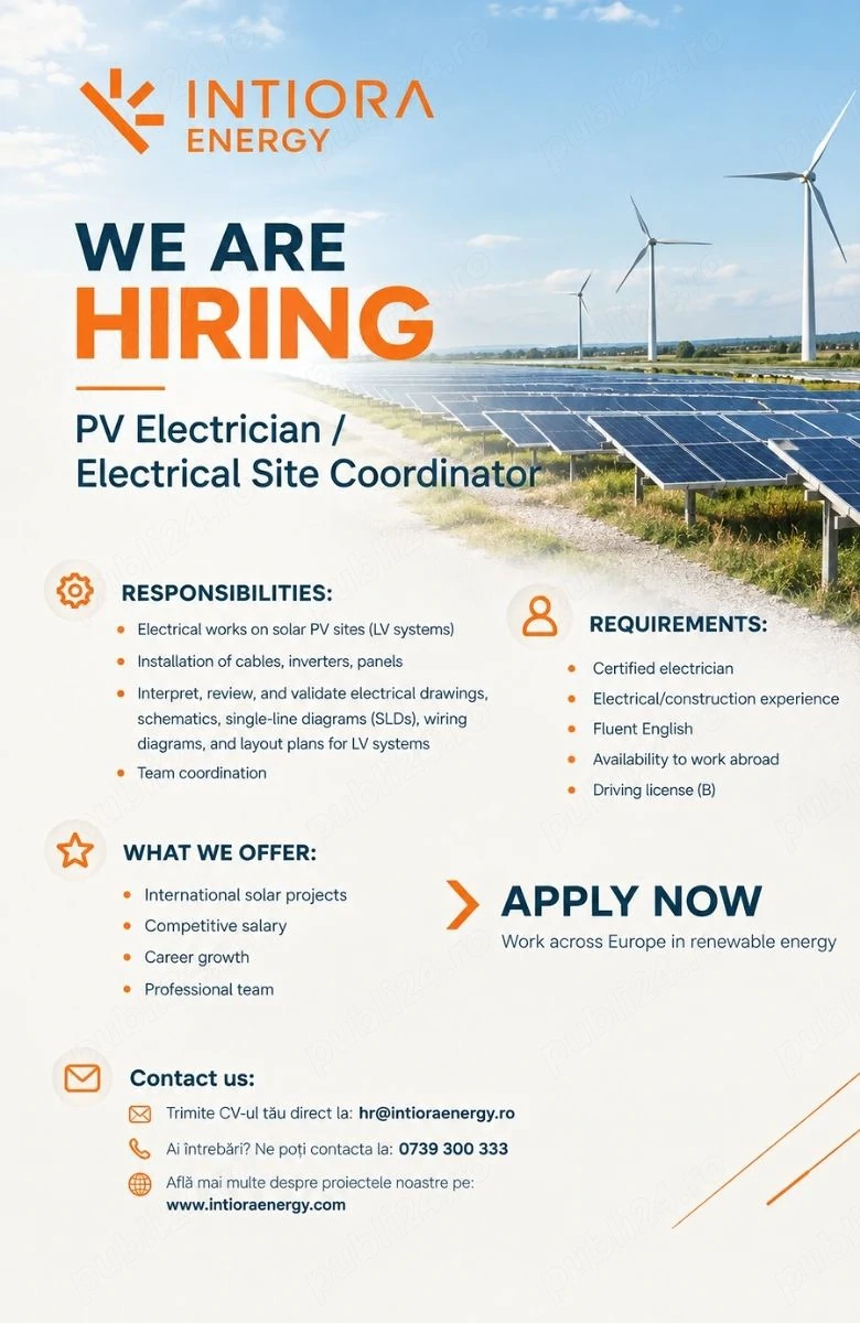 PV Electrician   Electrical Site Coordinator