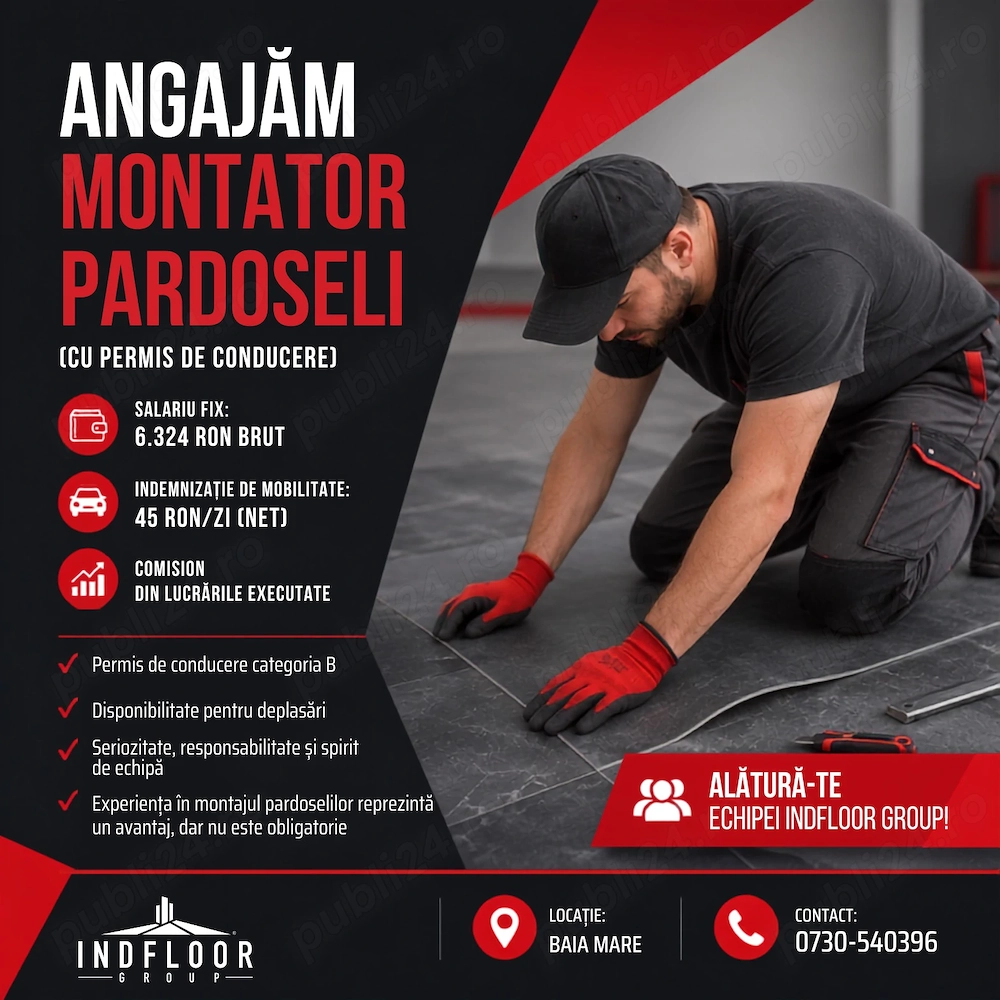 Angajam montatori pardoseli cu permis de conducere