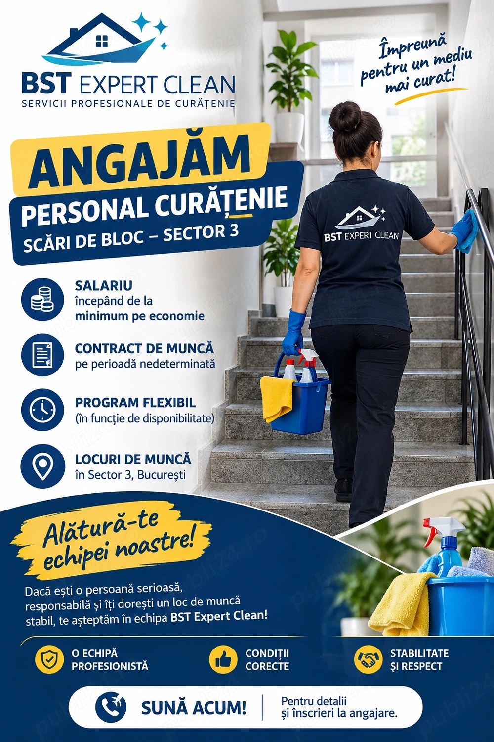 angajam personal curatenie sector 3