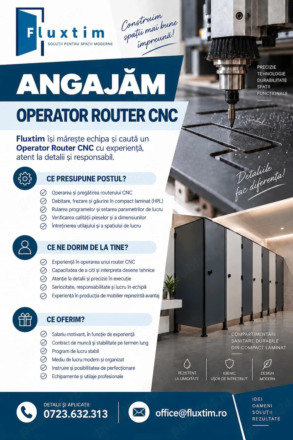 Angajam  OPERATOR router CNC