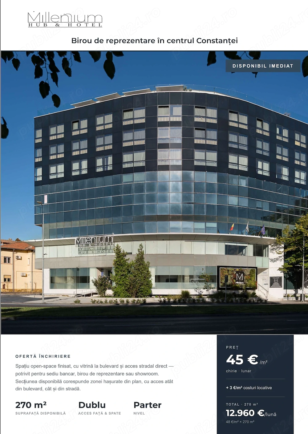 Spațiu comercial de închiriat - vechiul Patria Bank